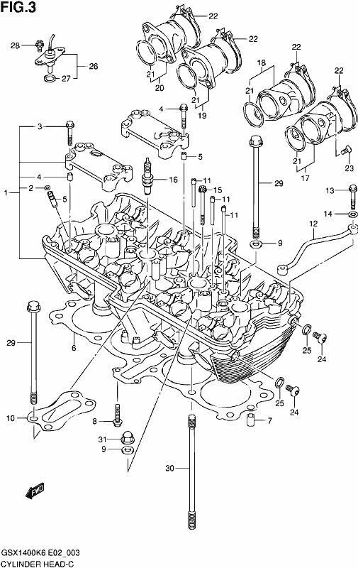 Kannentiiviste Suzuki GSX 1400 2001-2007 - OEM