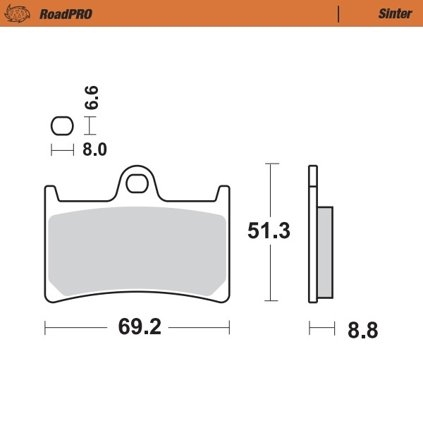 Jarrupalat Etu Yamaha YZF-R1 1998-2003, YZF-R6 1999-2004, YZF 600/750/1000, XJR, FJR, FZ6, FZS, XV, BT RoadPRO Sintered - Moto-M