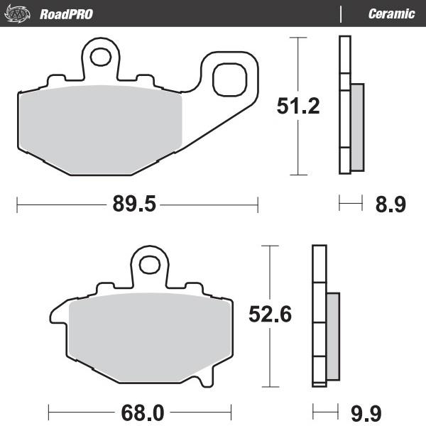 Jarrupalat Taka Kawasaki ZX-6R/ZX-9R/ZX-10R, Z 750/1000, ER-6 f/n, ZZR 600 KLE 650 ym. RoadPRO Ceramic - Moto-Master
