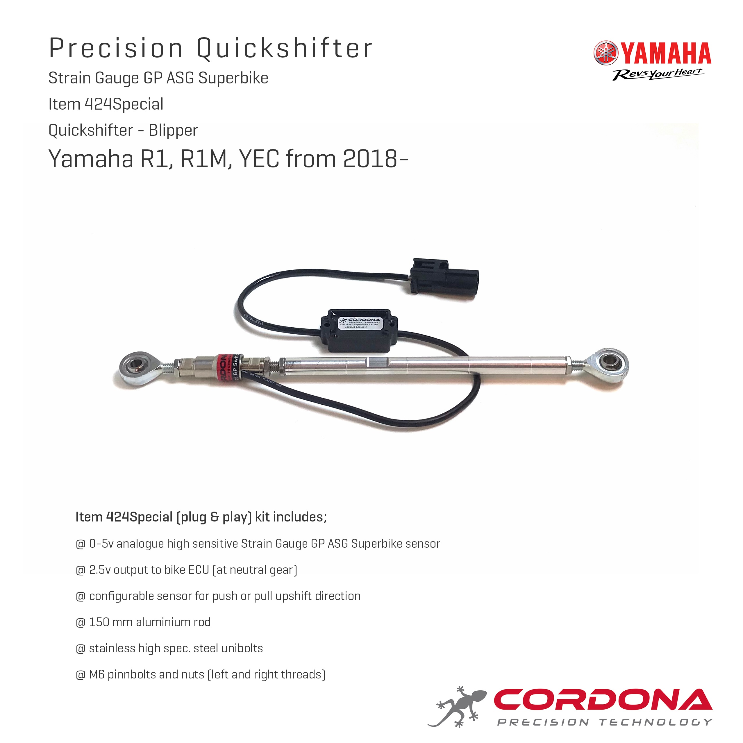 GP Quickshifter Blipper Yamaha YZF-R1/YZF-R1M 2018-2022 - Cordona