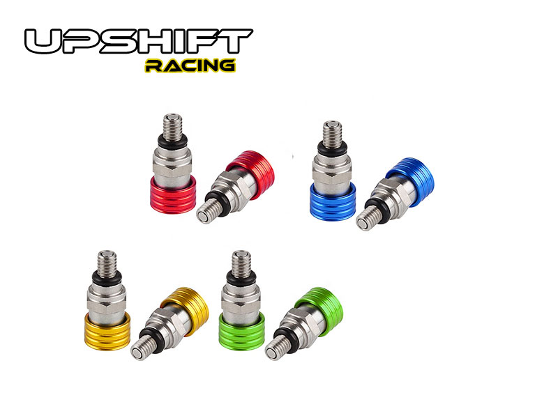 Etuiskunvaimentajien Pikailmausventtiilit M5 x 0.8mm Honda, Kawasaki, Suzuki, Yamaha (eri värejä) - Upshift Racing