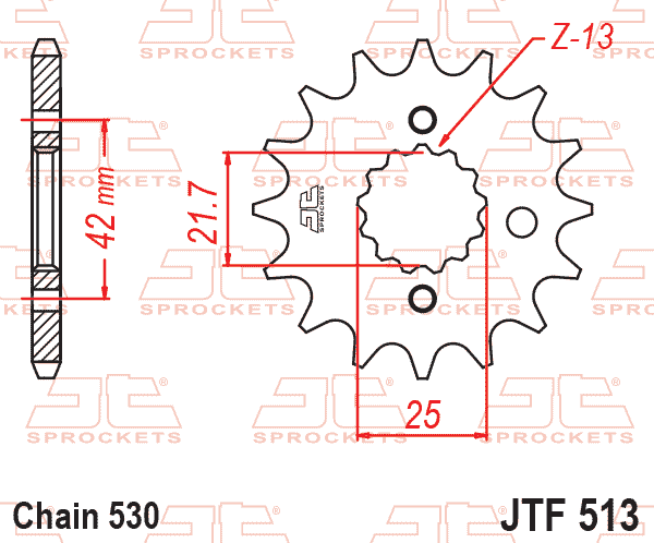Eturatas Suzuki Hayabusa 99-07, GSX-R 1000 01-08, GSX-R 750/1100, GSF/SV/TL/RF, Kawasaki ZX-9R 94-01 (530-jako) - JT Sprockets