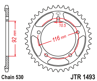 Takaratas Kawasaki ZX-14 / ZZR 1400 2006-2018 (530-jako) - JT Sprockets