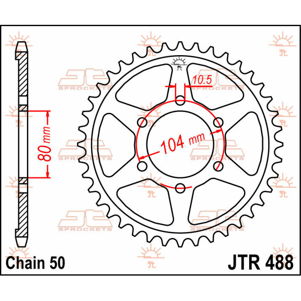 Takaratas Kawasaki ZX-9R 1994-2001, ZX-12R 2000-2005, ZXR 750 1991-1995, ZZR 1200 2002-2005, ZRX 1200 2001-2006 (530-jako) - JT
