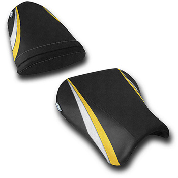 Satulanpäällinen Suzuki GSX-R 600/750 2004-2005 Sport Edition Etu Musta/Keltainen/Hopea - Luimoto