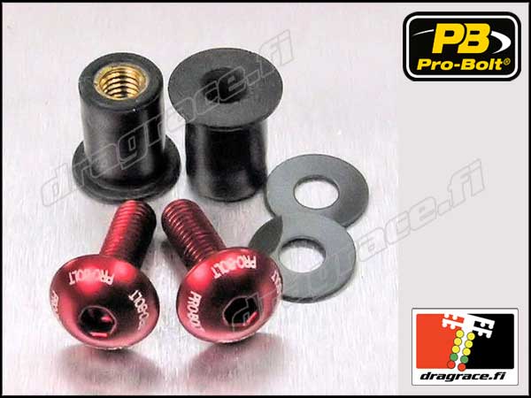 Katteenlasinpulttisarja (2 kpl), 5 x 16 mm, Kanta Ø 12 mm Alumiinia - Pro-Bolt