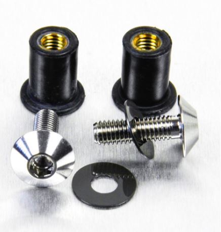 Katteenlasinpulttisarja (2 kpl), 5 x 16 mm, Kanta Ø 12 mm Ruostumatonta Terästä - Pro-Bolt