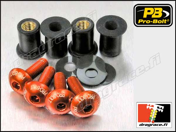 Katteenlasinpulttisarja (4 kpl), Kawasaki KLV 1000 2004-2005 Alumiinnia - Pro-Bolt