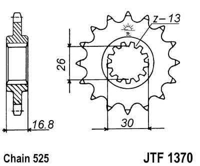 Eturatas Honda CBR 900 RR 1996-1999, CBR 600 RR 2003-2015, CBR 600 F 1999-2007, Triumph (525-jako) - JT Sprockets