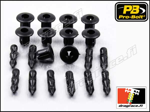 Push-Pin Katekiinnike 6 mm Reiälle, Nylon (10 kpl) - Pro-Bolt