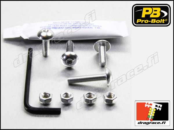 Katteenlasinpulttisarja (4 kpl), Yamaha YBR 125 2014-> Alumiinia - Pro-Bolt