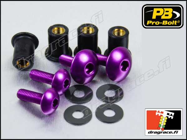 Katteenlasinpulttisarja (4 kpl), Suzuki SV 650 S 1999-2002 Alumiinia - Pro-Bolt