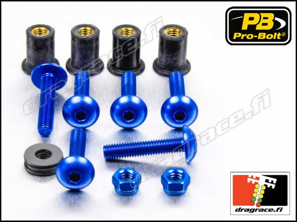 Katteenlasinpulttisarja (6 kpl), Honda CBR 1100 XX 1996-2007 Alumiinia - Pro-Bolt