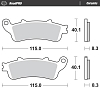 Jarrupalat Etu Honda CBR 1100 XX, VFR 800, X-11, ST 1100/1300, XL 1000, VTX 1800, GL 1800 RoadPRO Ceramic  - Moto-Master