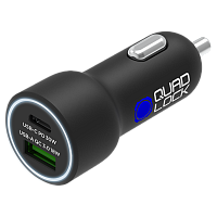 Dual USB (C+A) Autolaturi 48W - Quad Lock
