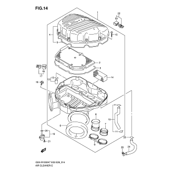 Imusuppilo Suzuki GSX-R 1000 2005-2008, Hayabusa 2008-2010 - OEM