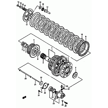 Kytkimen Painelevy Suzuki GSX-R 1100 1986-1988 1