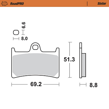 Jarrupalat Etu Yamaha YZF-R1 1998-2003, YZF-R6 1999-2004, YZF 600/750/1000, XJR, FJR, FZ6, FZS, XV, BT RoadPRO Sintered - Moto-M