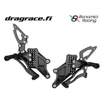 Jalkatappisarja Yamaha YZF-R3, YZF-R25 2015-2024 +40mm Normaali Sekä Käänteinen Vaihdekaavio - Bonamici Racing