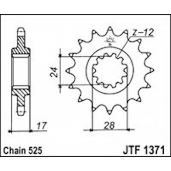 Eturatas Honda CBR 600 F 1997-1998, CBF 600 2004-2007, CB 600 F Hornet 1998-2006 (525-jako) - JT Sprockets