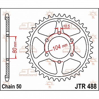 Takaratas Kawasaki ZX-9R 1994-2001, ZX-12R 2000-2005, ZXR 750 1991-1995, ZZR 1200 2002-2005, ZRX 1200 2001-2006 (530-jako) - JT