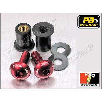 Katteenlasinpulttisarja (2 kpl), 5 x 16 mm, Kanta Ø 12 mm Alumiinia - Pro-Bolt
