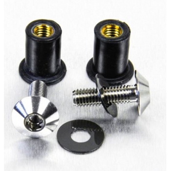 Katteenlasinpulttisarja (2 kpl), 5 x 16 mm, Kanta Ø 12 mm Ruostumatonta Terästä - Pro-Bolt