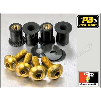 Katteenlasinpulttisarja (4 kpl), BMW, Honda, Yamaha Alumiinia - Pro-Bolt