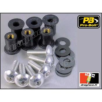 Katteenlasinpulttisarja (6 kpl), Suzuki GSX-R 600/750 2006-2007 Alumiinia - Pro-Bolt