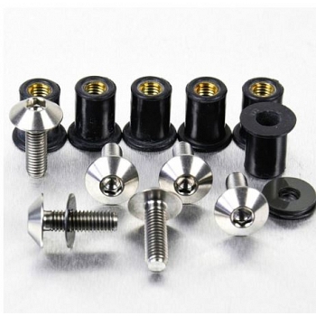 Katteenlasinpulttisarja (6 kpl), 5 x 16 mm, Kanta Ø 12 mm Ruostumatonta Terästä - Pro-Bolt