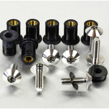 Katteenlasinpulttisarja (7 kpl), 5 x 16 mm, Kanta Ø 12 mm Ruostumatonta Terästä - Pro-Bolt