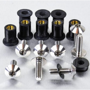 Katteenlasinpulttisarja (8 kpl), 5 x 16 mm, Kanta Ø 12 mm Ruostumatonta Terästä - Pro-Bolt