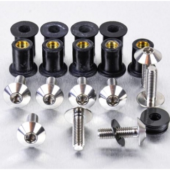 Katteenlasinpulttisarja (9 kpl), 5 x 16 mm, Kanta Ø 12 mm Ruostumatonta Terästä - Pro-Bolt