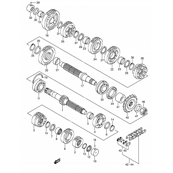 Vaihteistonratas 2nd. (NT:16) Suzuki Hayabusa 1999-2007 - OEM 1