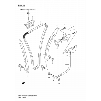 Nokkaketjunlaahain Etu Suzuki GSX-R 1000 2001-2002, 2005-2006 - OEM