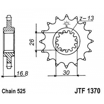 Eturatas Honda CBR 900 RR 1996-1999, CBR 600 RR 2003-2015, CBR 600 F 1999-2007, Triumph (525-jako) - JT Sprockets