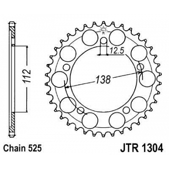 Takaratas Honda CBR 600 F 1997-2000/2011-2014, CBR 900 RR 1996-1999, CB 600 F Hornet 2007-2011, CBF 600 (525-jako) - JT Sprocket
