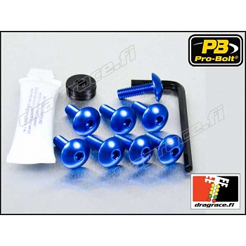 Etulokasuojan ja Takalokasuojan (Hugger) Pulttisarja M6x20mm Ø16mm (5 kpl), M6x20mm Ø12mm (4 kpl), Yleismalli - Pro-Bolt