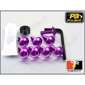 Etulokasuojan ja Takalokasuojan (Hugger) Pulttisarja M6x16mm Ø16mm (4 kpl), M5x25mm Ø12mm (3 kpl), Yleismalli - Pro-Bolt