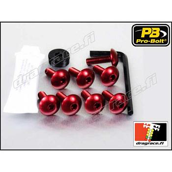 Etulokasuojan ja Takalokasuojan (Hugger) Pulttisarja M5x16mm Ø16mm (4 kpl), M5x16mm Ø12mm (4 kpl), Yleismalli - Pro-Bolt