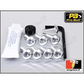Etulokasuojan ja Takalokasuojan (Hugger) Pulttisarja M6x20mm Ø16mm (2 kpl), M6x16mm Ø16mm (4 kpl), Yleismalli - Pro-Bolt