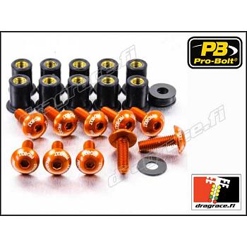Katteenlasinpulttisarja (9 kpl), 5 x 16 mm, Kanta Ø 12 mm Alumiinia - Pro-Bolt