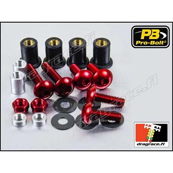 Katteenlasinpulttisarja (6 kpl), Honda CBR 600 F 1999-2000 Alumiinia - Pro-Bolt
