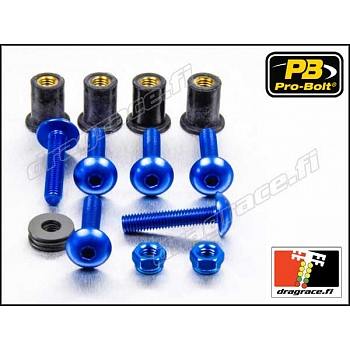 Katteenlasinpulttisarja (6 kpl), Honda CBR 1100 XX 1996-2007 Alumiinia - Pro-Bolt